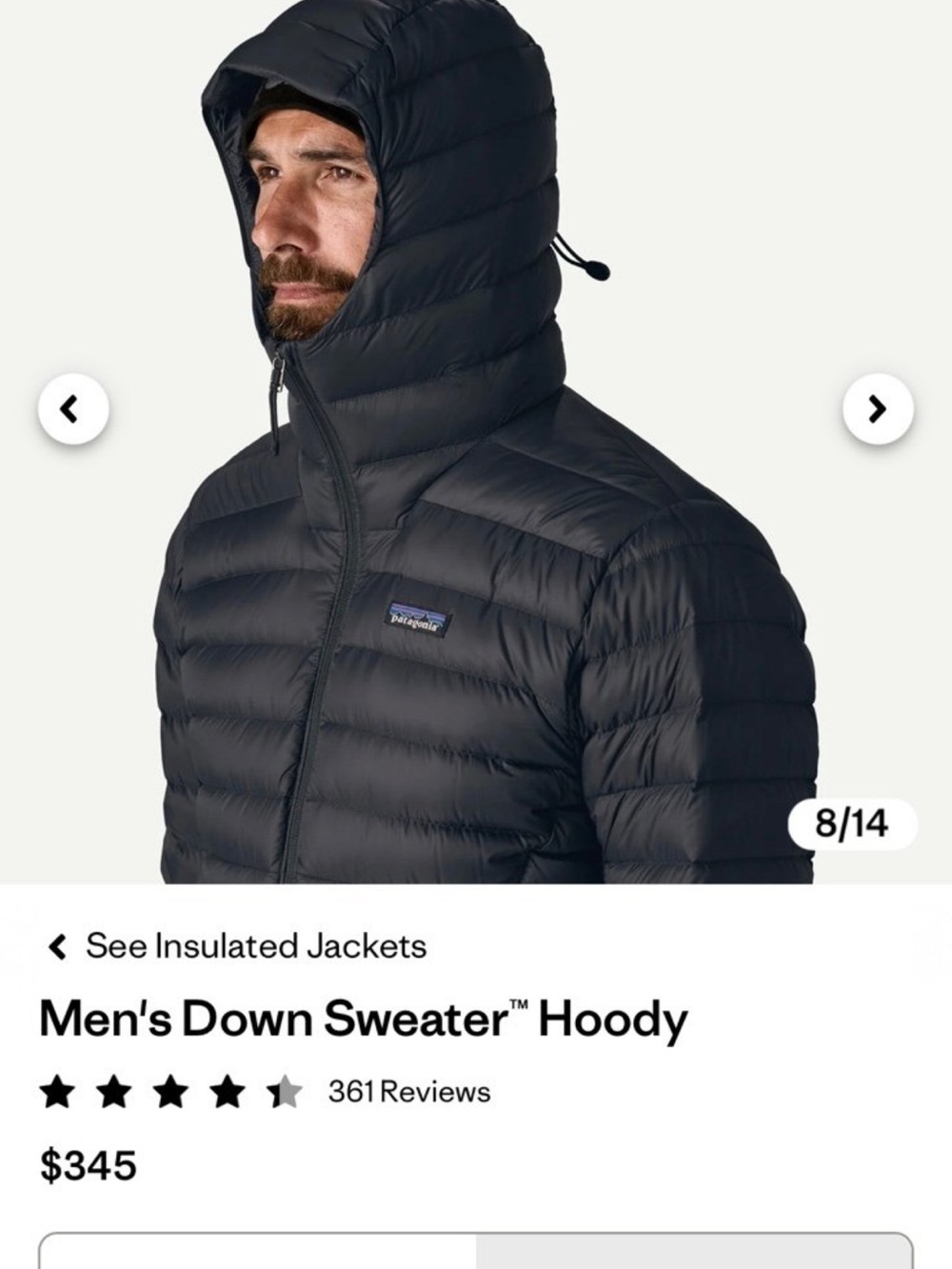 Patagonia men’s XL nano puff jacket hoody